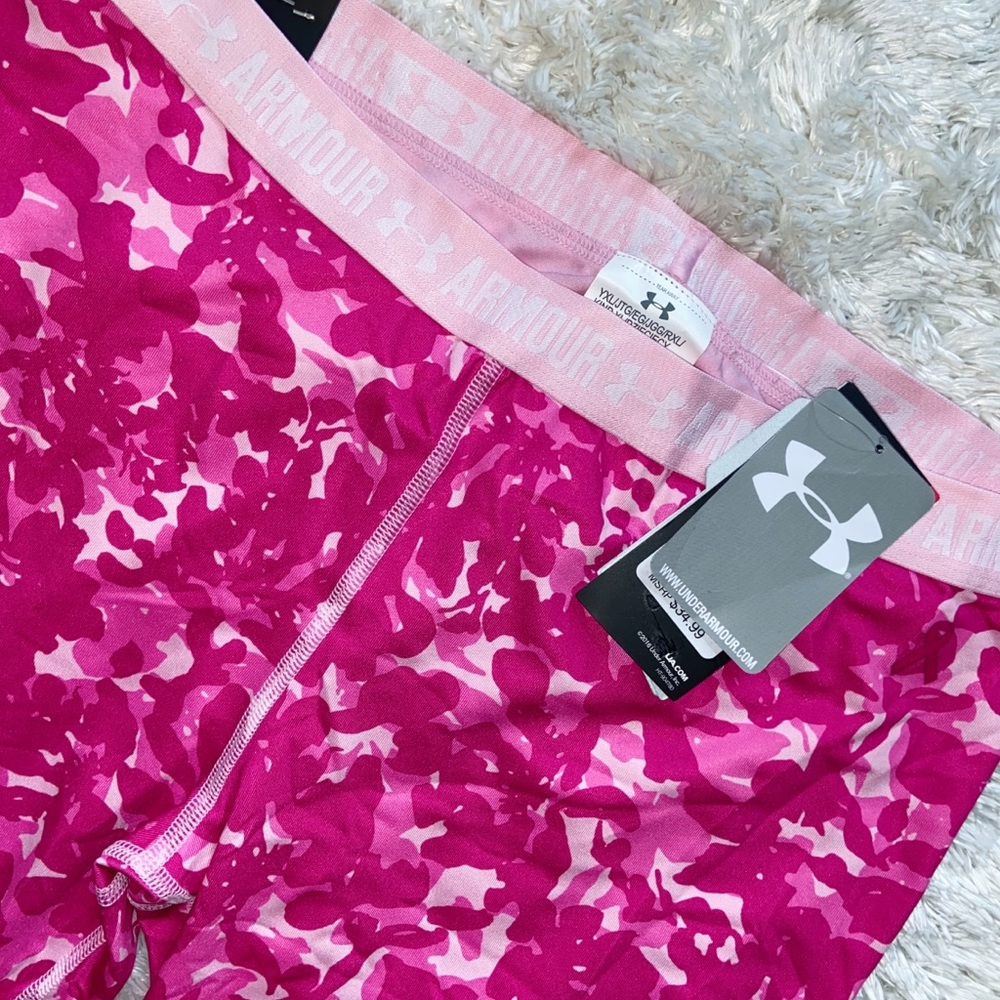 Pink Camo Under Armour Capris